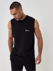 Threadbare Black Relaxed Fit Sleeveless Lounge Set - Image 1 of 4