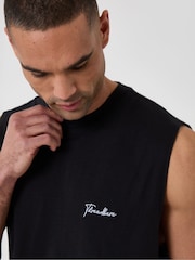 Threadbare Black Relaxed Fit Sleeveless Lounge Set - Image 3 of 4