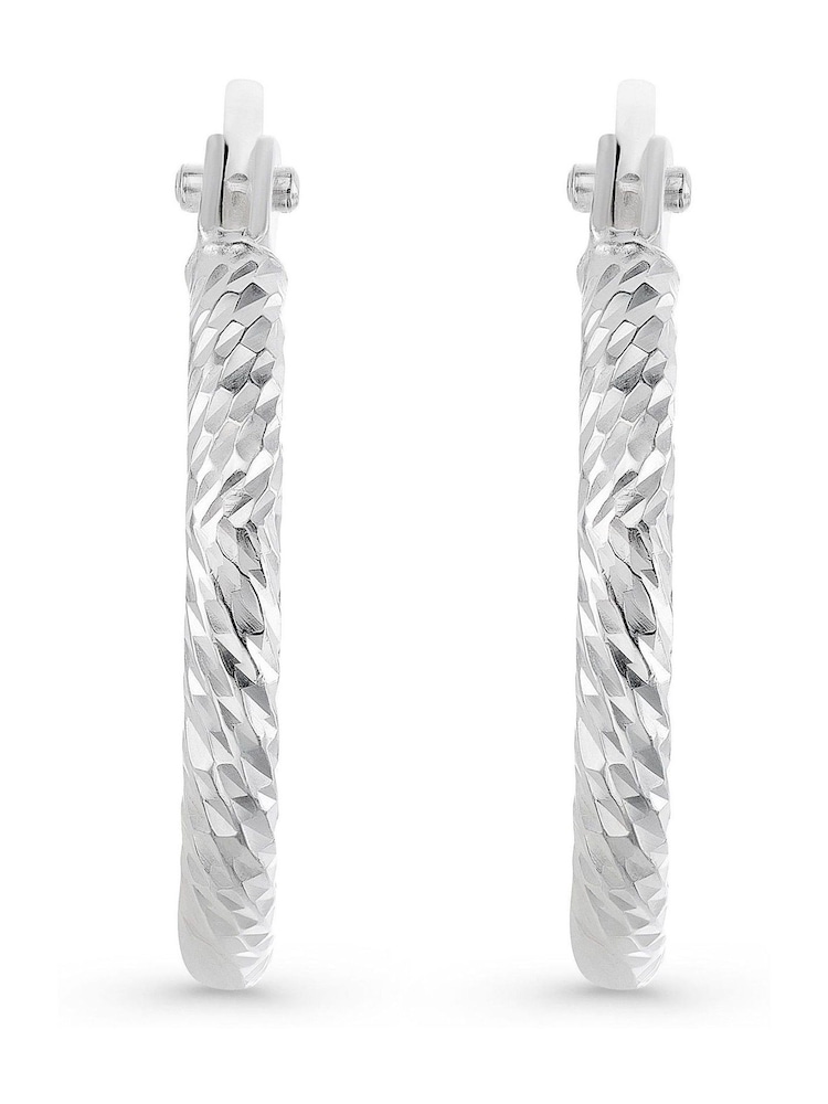 Beaverbrooks Sterling Silver Hoop Earrings - Image 2 of 4
