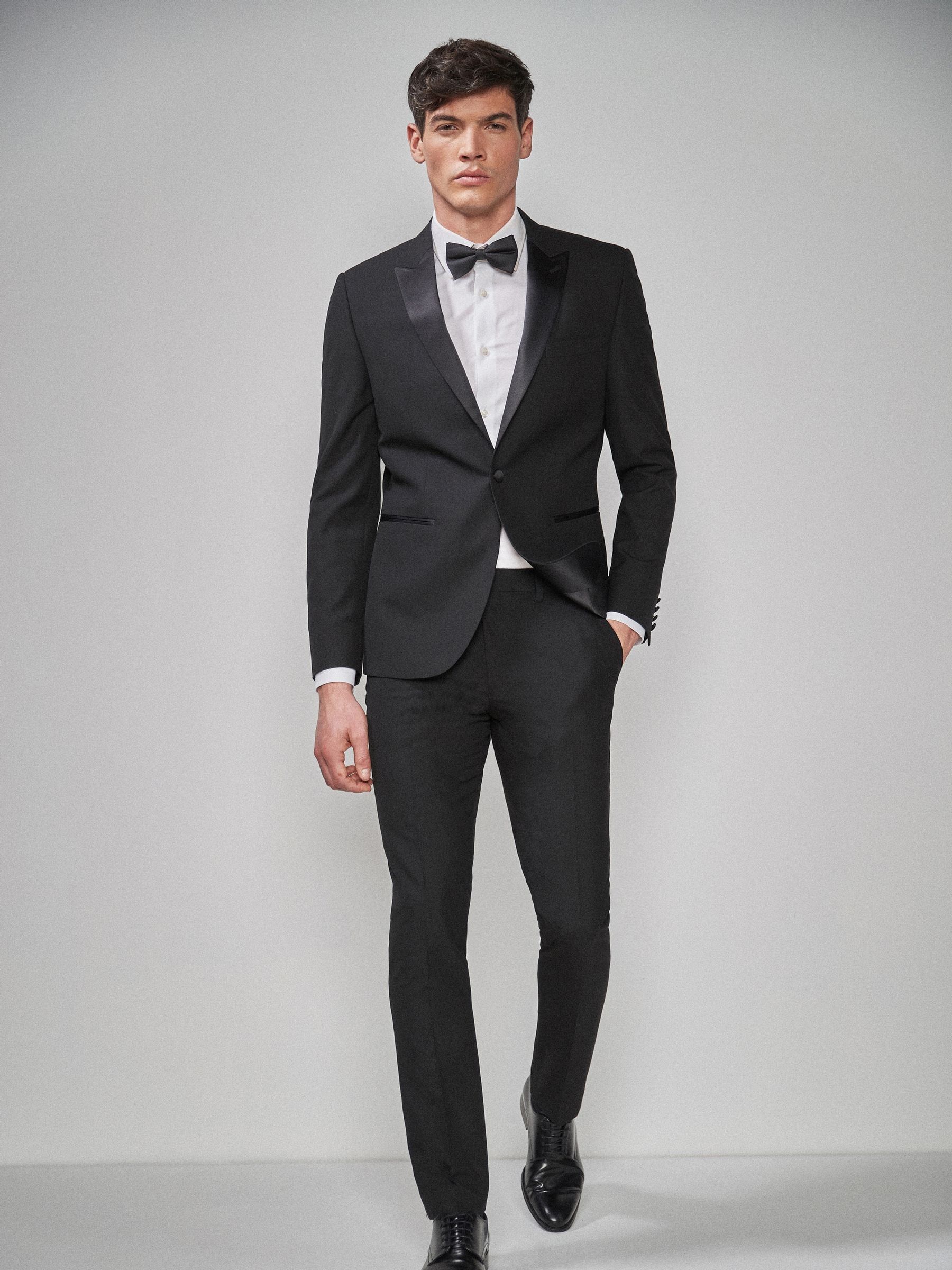 Black Slim Fit Tuxedo Suit Jacket