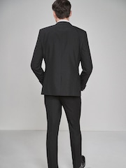 Black Slim Fit Tuxedo Suit Jacket - Image 3 of 5