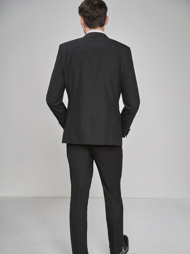 Black Slim Fit Tuxedo Suit Jacket - Image 3 of 5