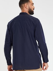 Threadbare Blue Long Sleeved 100% Cotton Kurta Tunic Shirt - Image 2 of 4