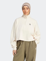 adidas Originals White Essential 100% Cotton Sweatshirt - Image 1 of 7