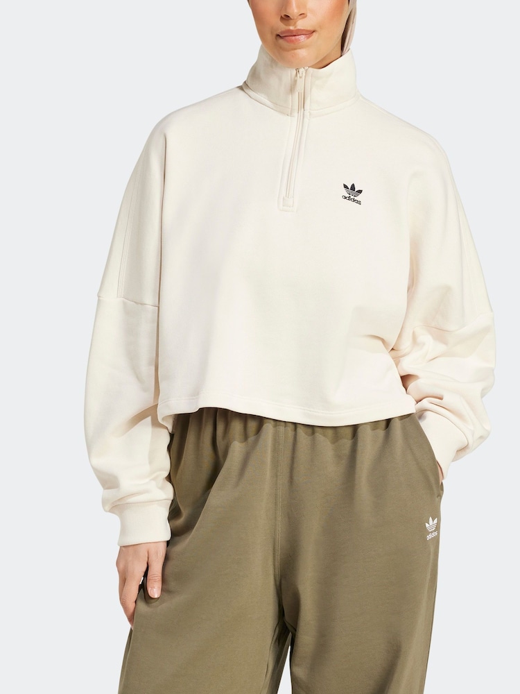 adidas Originals White Essential 100% Cotton Sweatshirt - Image 3 of 7