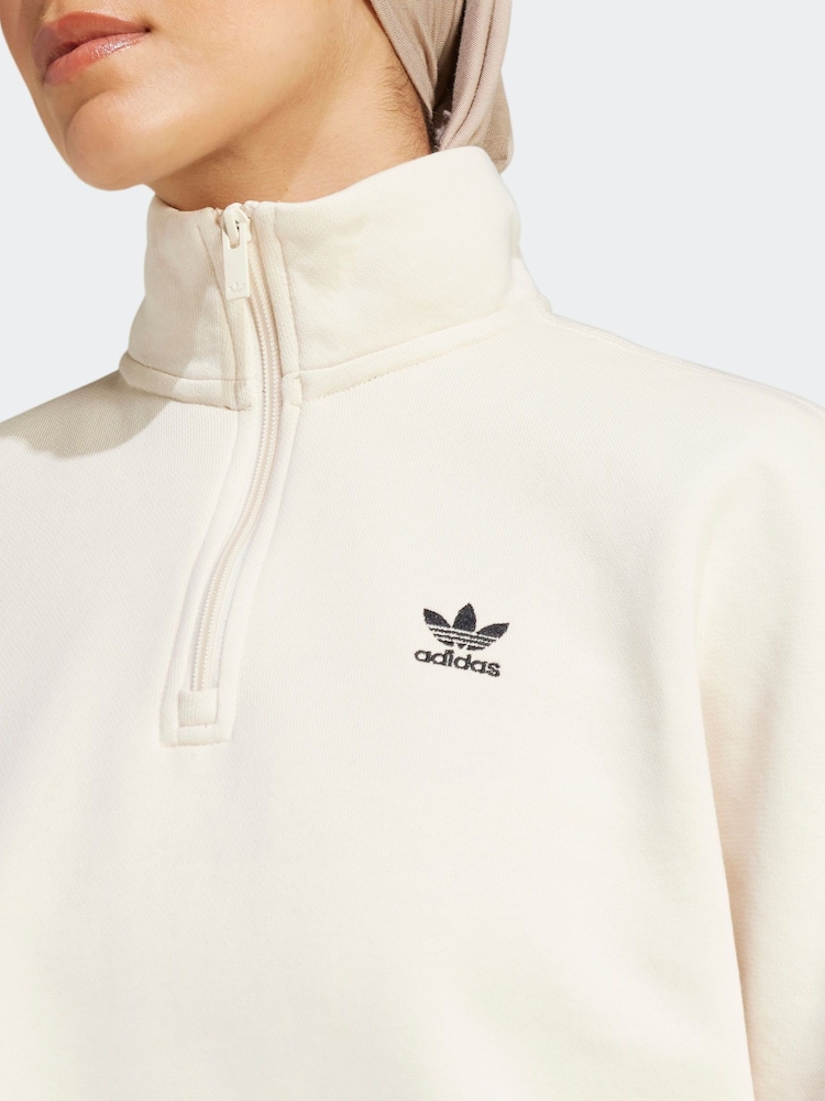 adidas Originals White Essential 100% Cotton Sweatshirt - Image 5 of 7