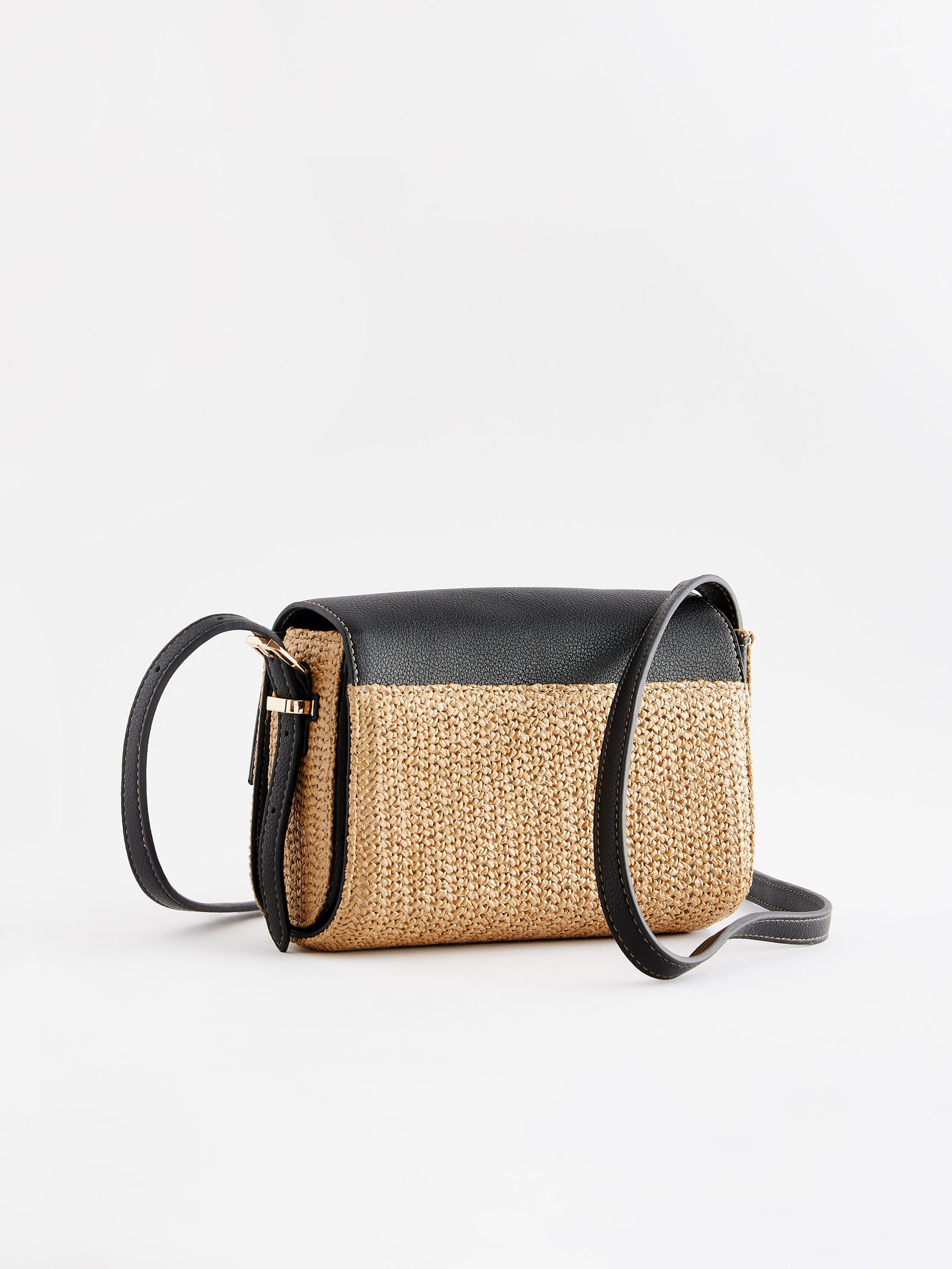 Buy Black Raffia Cross Body Bag from Next Luxembourg