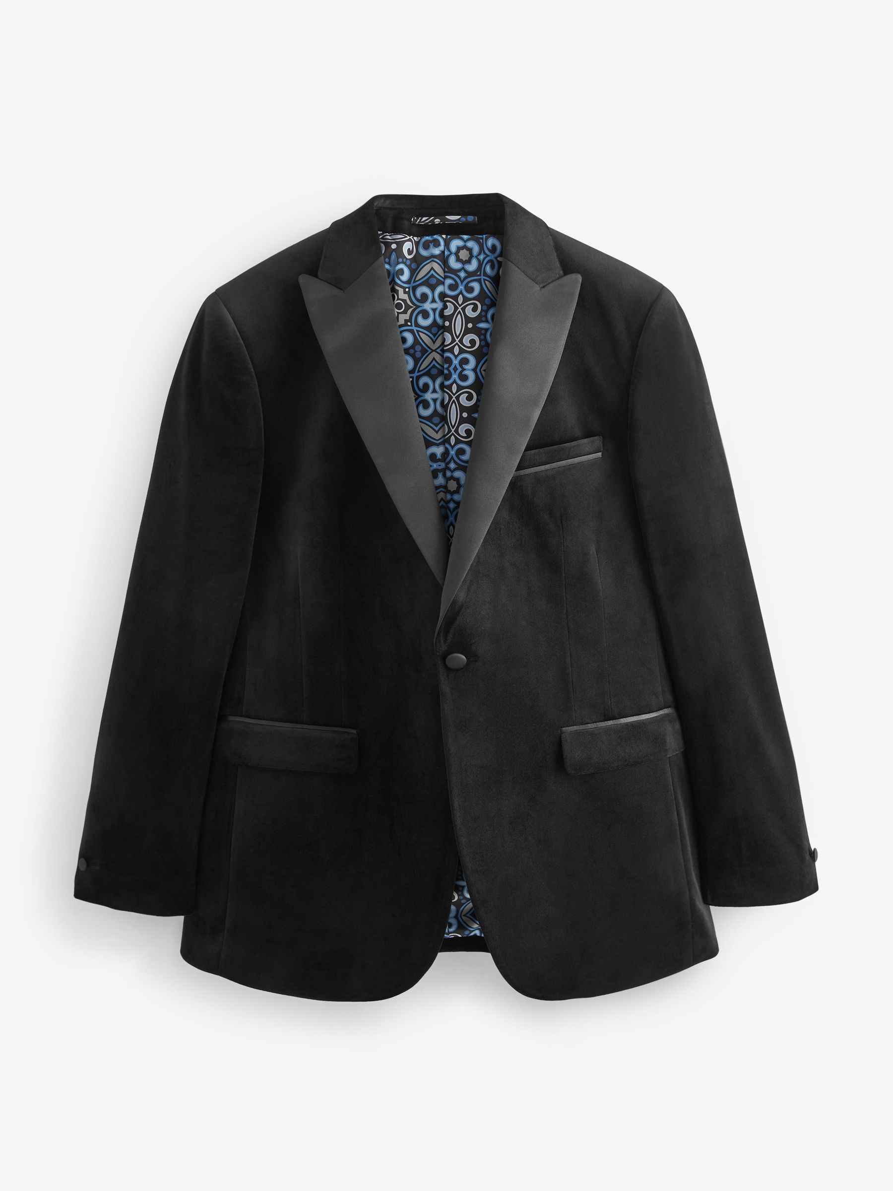 Buy Skopes Black Tailored Fit Jive Velvet Jacket from the Next UK