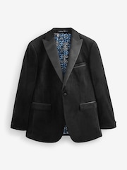 Skopes Black Tailored Fit Jive Velvet Jacket - Image 7 of 9