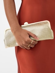 Accessorize Gold Clip Frame Clutch Bag - Image 3 of 3