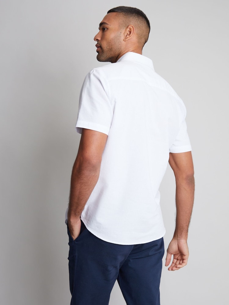 Threadbare White Oxford Short Sleeve Shirt - Image 2 of 4