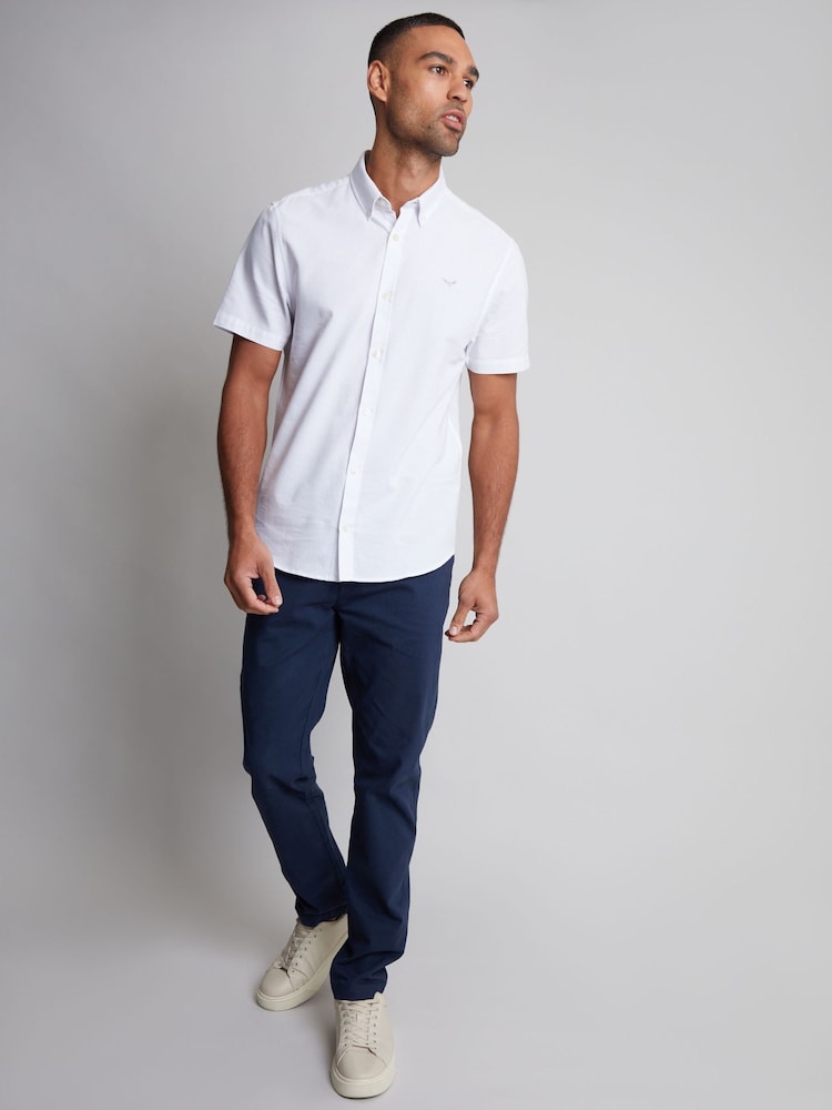 Threadbare White Oxford Short Sleeve Shirt - Image 3 of 4