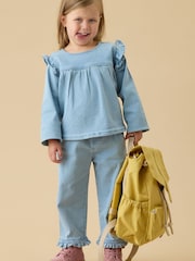 MORI Blue Denim Frill Trousers - Image 2 of 3