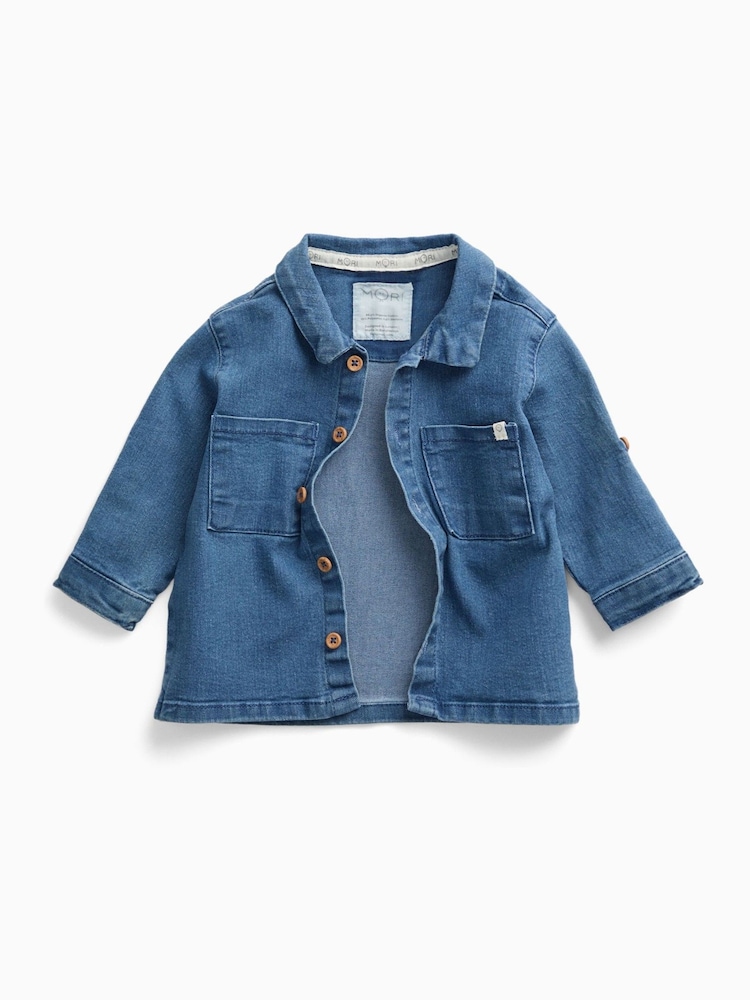 MORI Dark Blue Denim Button-Down Shirt - Image 1 of 2 MORI Dark Blue Denim Button-Down Shirt - Image 1 of 2