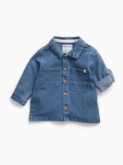 MORI Dark Blue Denim Button-Down Shirt - Image 2 of 2