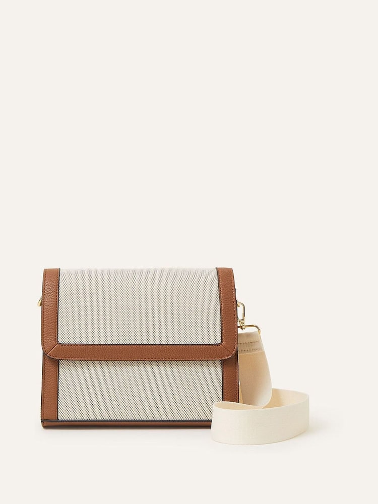 Accessorize Cream Webbing Cross-Body Bag - Image 1 of 2