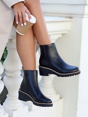 Linzi Black Greta Ankle Boots with Small Platform Heel - Image 1 of 4