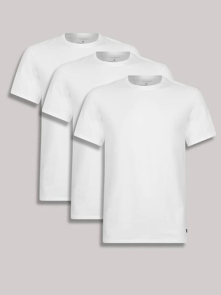Ted Baker White Crew Neck T-Shirts 3 Pack - Image 1 of 2