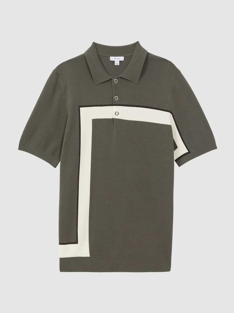 Reiss Sage Bello Striped Polo T-Shirt - Image 2 of 4