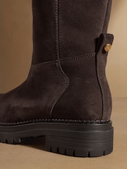 Коричнева замша - Russell & Bromley Elmley Shearling Midi Boots - Image 6 of 7