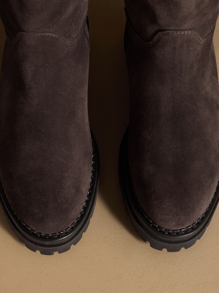 Коричнева замша - Russell & Bromley Elmley Shearling Midi Boots - Image 7 of 7