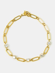 Accessorize Gold Plated 14ct Paperclip Chain Bracelet - Image 1 of 2