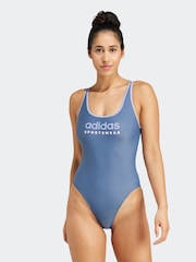adidas Blue Sportswear U-Back Swimsuit - Image 1 of 6