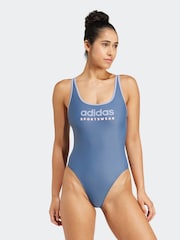adidas Blue Sportswear U-Back Swimsuit - Image 4 of 6
