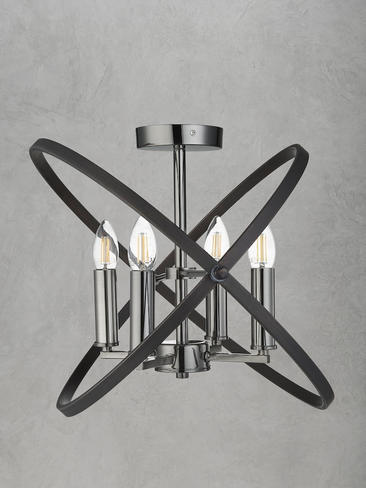 Searchlight Metal Eternity 4 Light Semi Flush Light Fitting - Image 2 of 3