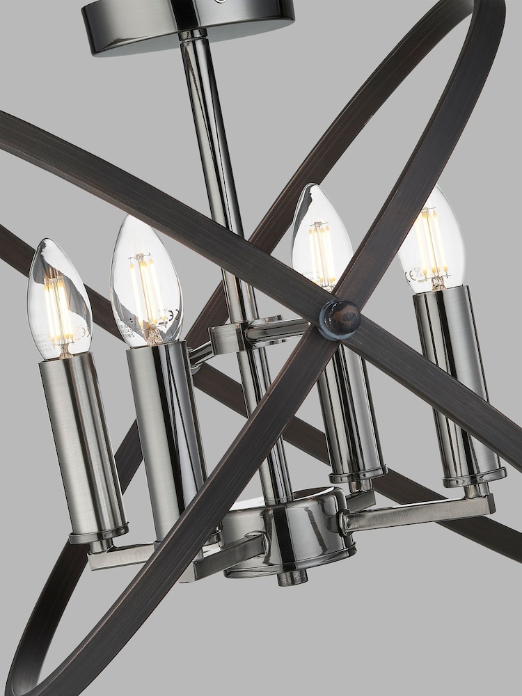 Searchlight Metal Eternity 4 Light Semi Flush Light Fitting - Image 3 of 3
