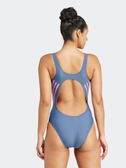 adidas Blue 3 Stripe Swimsuit - Image 3 of 7