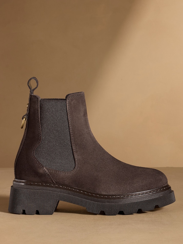 Russell & Bromley Brown Suede Mystic Chunky Chelsea Ankle Boots - Image 2 of 7 Russell & Bromley Brown Suede Mystic Chunky Chelsea Ankle Boots - Image 2 of 7
