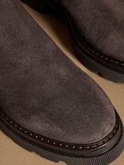 Russell & Bromley Brown Suede Mystic Chunky Chelsea Ankle Boots - Image 4 of 7