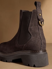 Russell & Bromley Brown Suede Mystic Chunky Chelsea Ankle Boots - Image 6 of 7