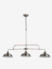 Pewter Grey Oxford 3 Light Linear Pendant - Image 2 of 8