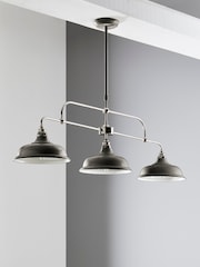 Pewter Grey Oxford 3 Light Linear Pendant - Image 4 of 8