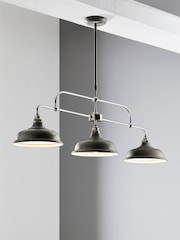 Pewter Grey Oxford 3 Light Linear Pendant - Image 5 of 8