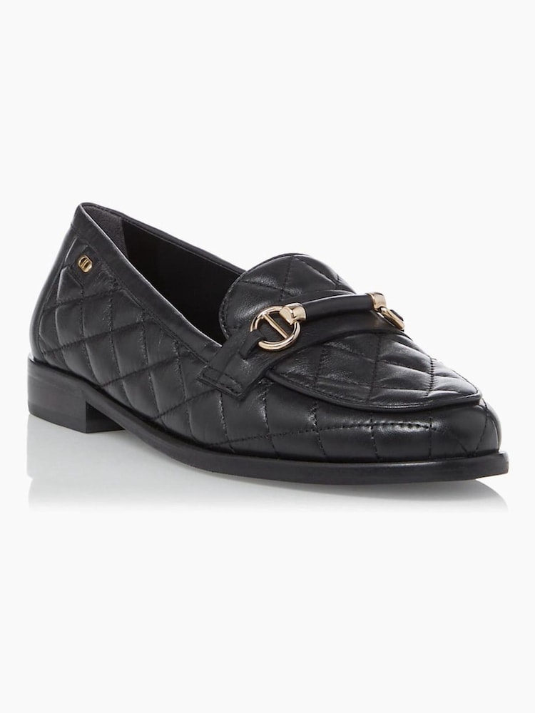 Dune London Black Games Quilted Snaffle Loafers - Image 2 of 5