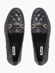 Dune London Black Games Quilted Snaffle Loafers - Image 4 of 5