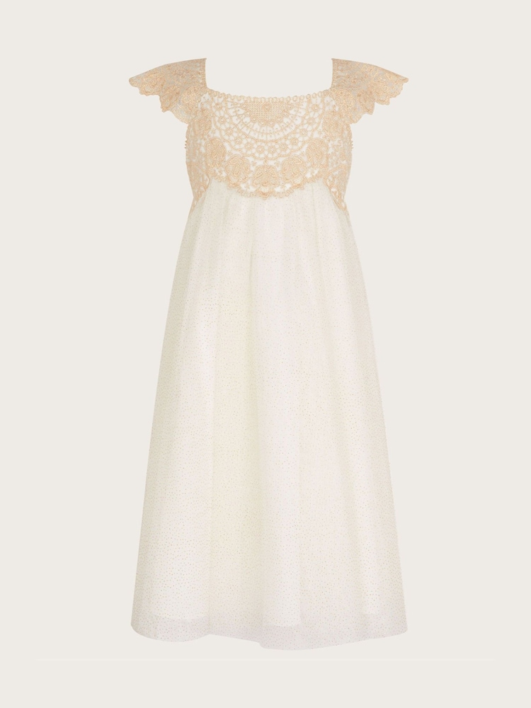 Monsoon Gold Estella Embroidered Dress - Image 1 of 3
