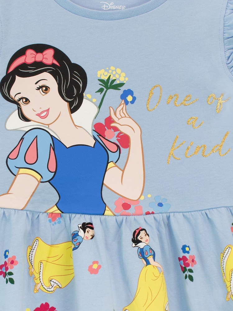 Character Blue 100% Cotton Snow White Disney Princess Dress - Image 2 of 2