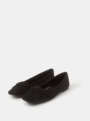 Accessorize Black Faux Suede Ballet Flats - Image 1 of 2