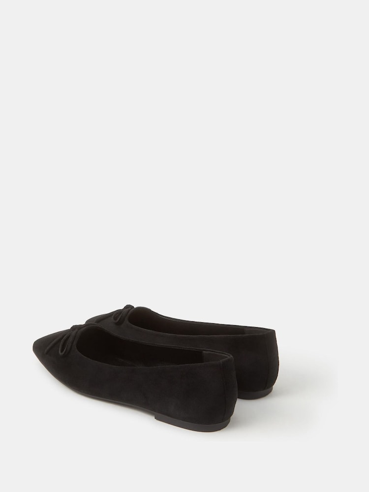 Accessorize Black Faux Suede Ballet Flats - Image 2 of 2