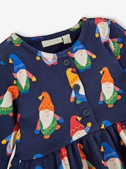 JoJo Maman Bébé Navy Girls' Gonks With Pet In Pocket Sweat Dress - Image 4 of 6