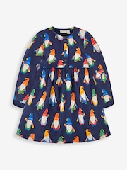 JoJo Maman Bébé Navy Girls' Gonks With Pet In Pocket Sweat Dress - Image 6 of 6