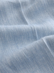 Blue Textured Linen Wide Leg Trousers - Image 6 of 6