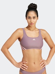 adidas Purple 3 Stripe Sporty Bikini Bottoms - Image 5 of 9