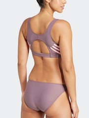 adidas Purple 3 Stripe Sporty Bikini Bottoms - Image 6 of 9