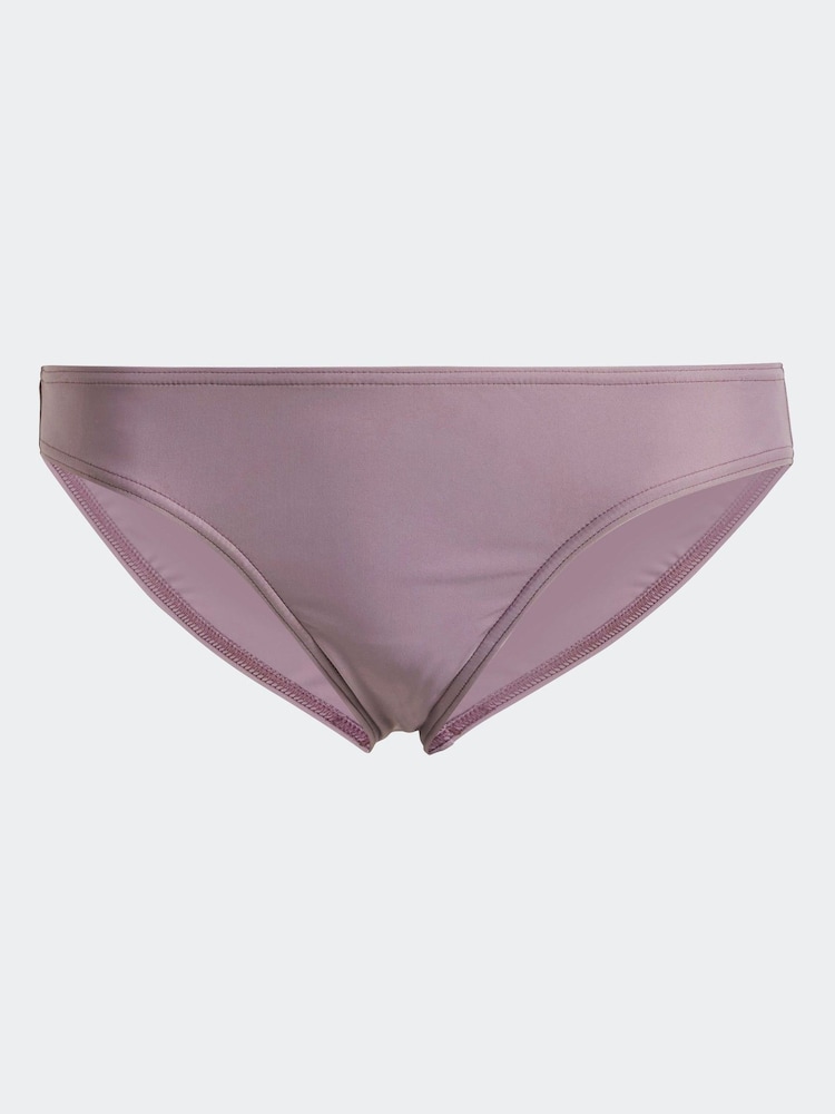 adidas Purple 3 Stripe Sporty Bikini Bottoms - Image 9 of 9