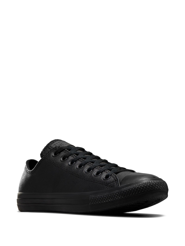 Converse Black Leather Chuck Ox Trainers - Image 2 of 9
